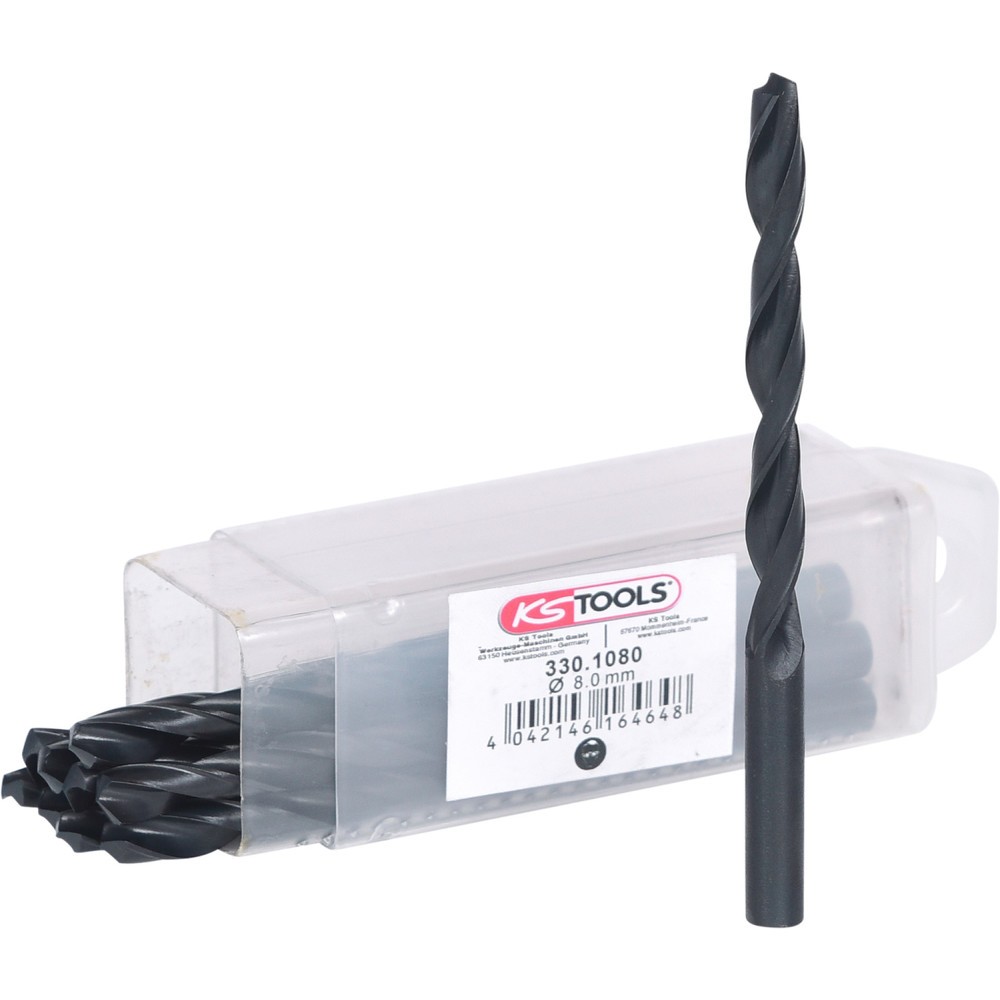 Produktabbildung: KS TOOLS HSS-R Spiralbohrer, 8mm, 10er Pack