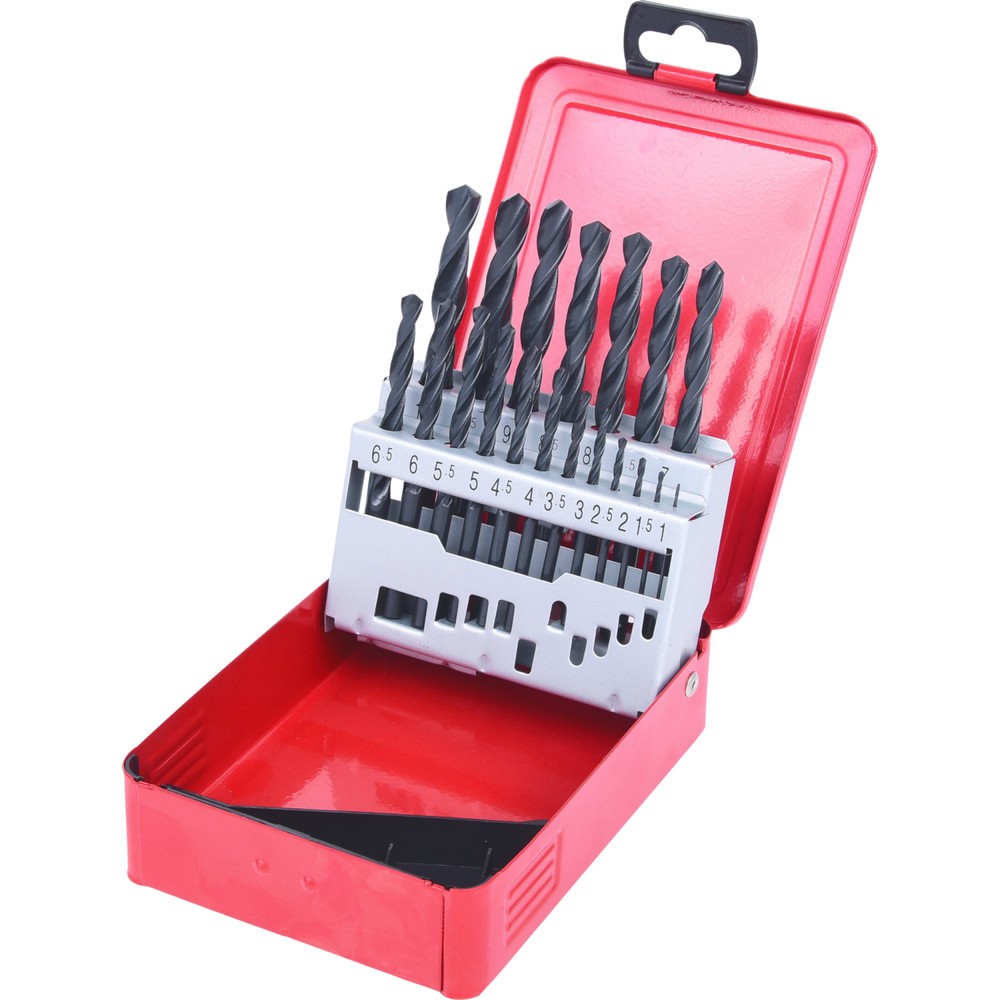 Produktabbildung: KS TOOLS HSS-R Spiralbohrer-Satz, Stahlblechkassette, 19-tlg, 1-10mm
