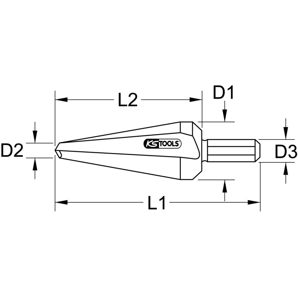Produktabbildung: KS TOOLS HSS TiN Blechschälbohrer, Ø 5-20mm