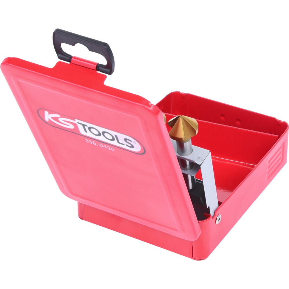 Produktabbildung Nr. 3: KS TOOLS HSS TiN Kegel-Entgratsenker-Satz, Stahlblechkassette 6-tlg