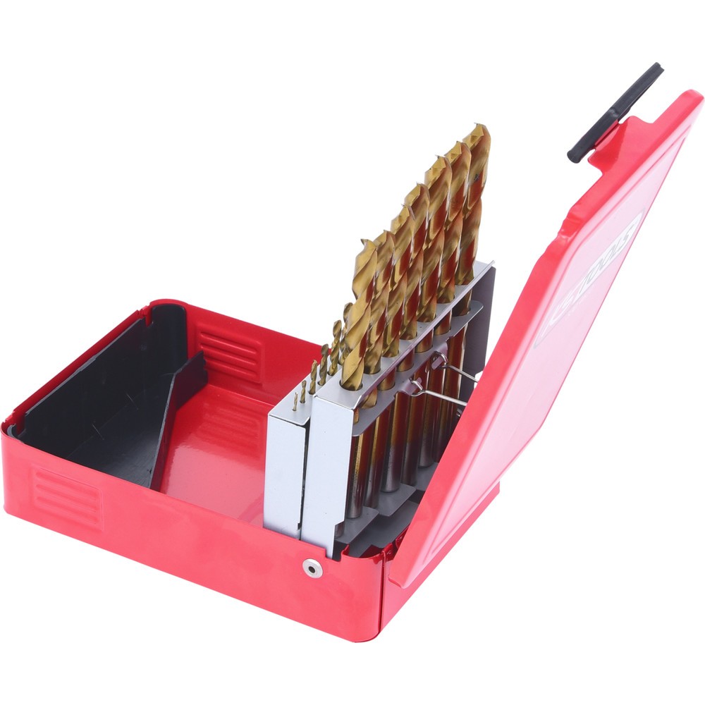 Produktabbildung Nr. 2: KS TOOLS HSS TiN Spiralbohrer-Satz, Stahlblechkassette 19-tlg 1-10mm