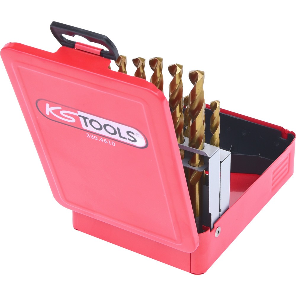 Produktabbildung Nr. 3: KS TOOLS HSS TiN Spiralbohrer-Satz, Stahlblechkassette 19-tlg 1-10mm