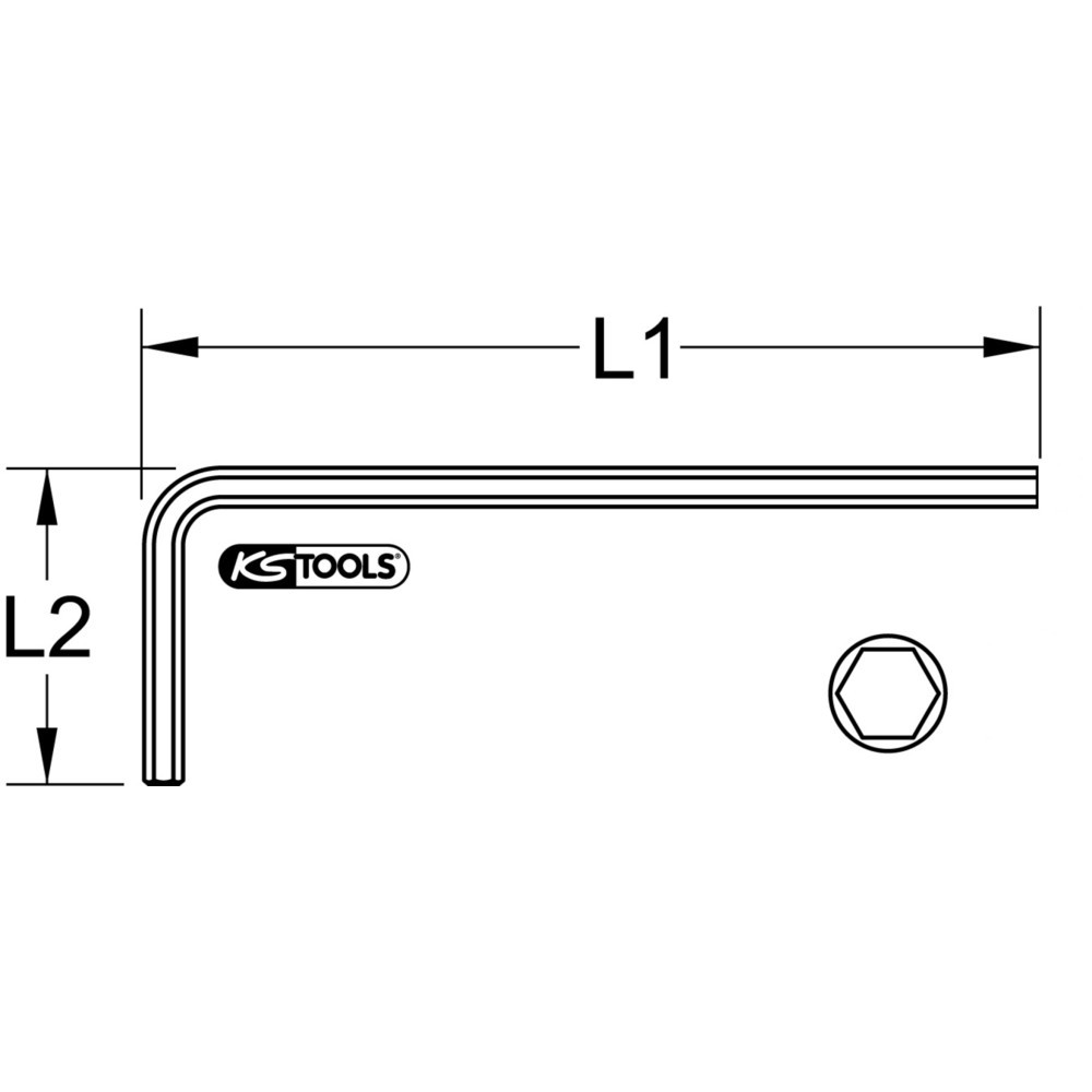 Produktabbildung Nr. 2: KS TOOLS Innensechskant-Winkelstiftschlüssel, XL, 17mm