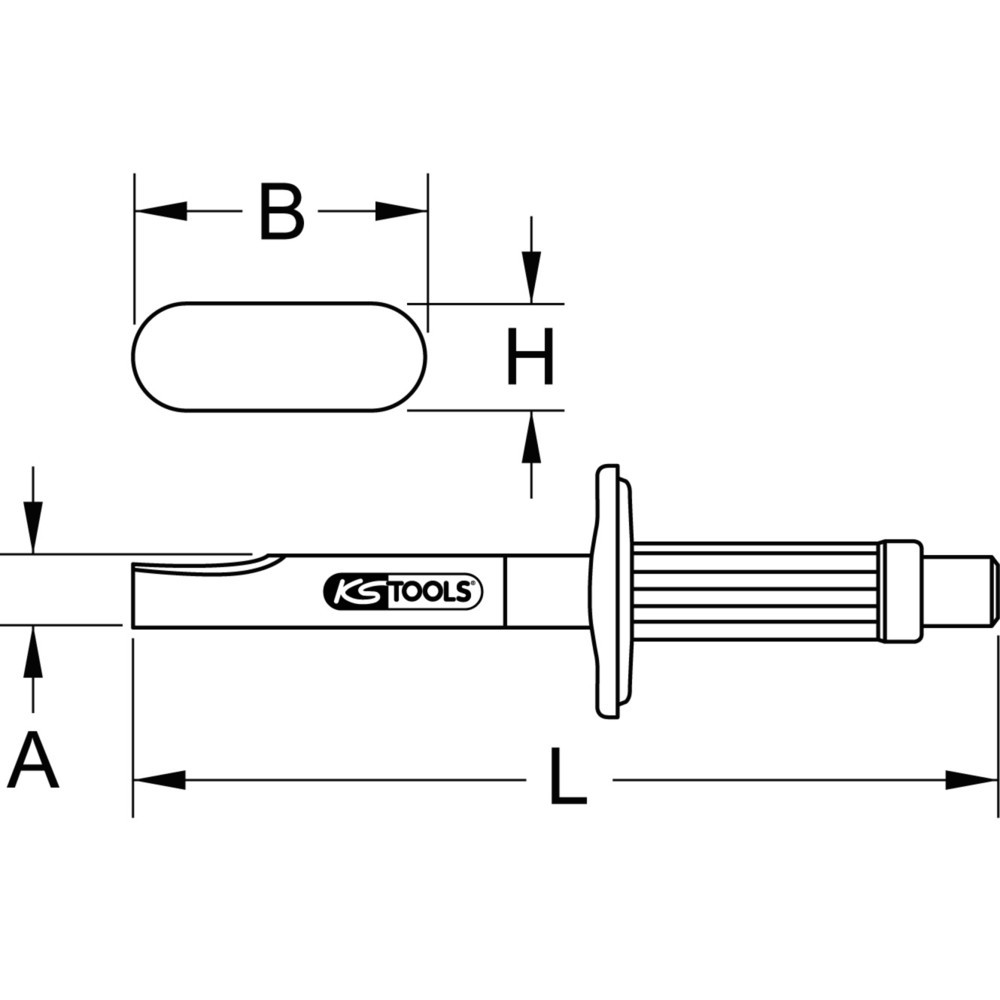 Produktabbildung Nr. 4: KS TOOLS Karosserie-Trennmeißel mit Handschutzgriff, 300mm