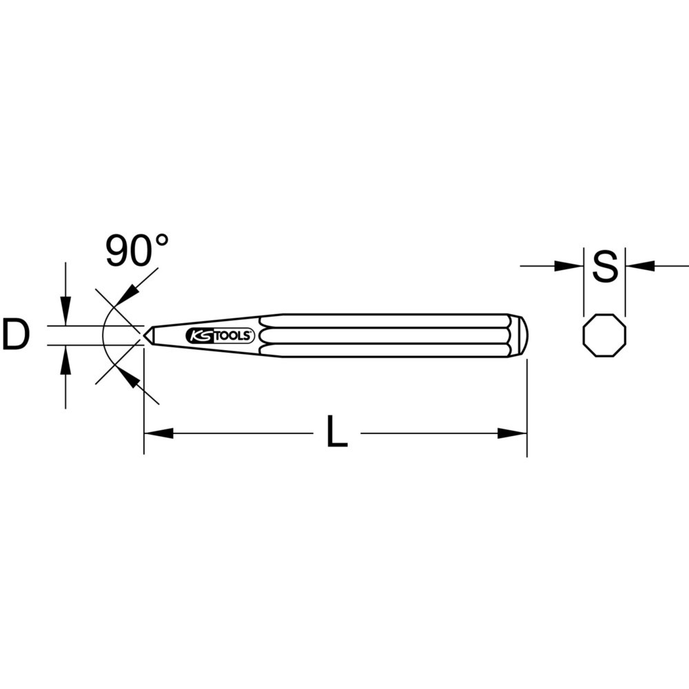 Produktabbildung Nr. 1: KS TOOLS Körner, rund, brüniert, Ø 6mm