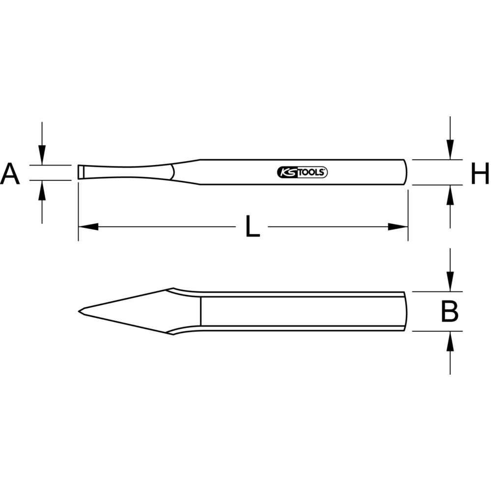 Produktabbildung Nr. 1: KS TOOLS Kreuzmeißel, flach oval, 5x100mm