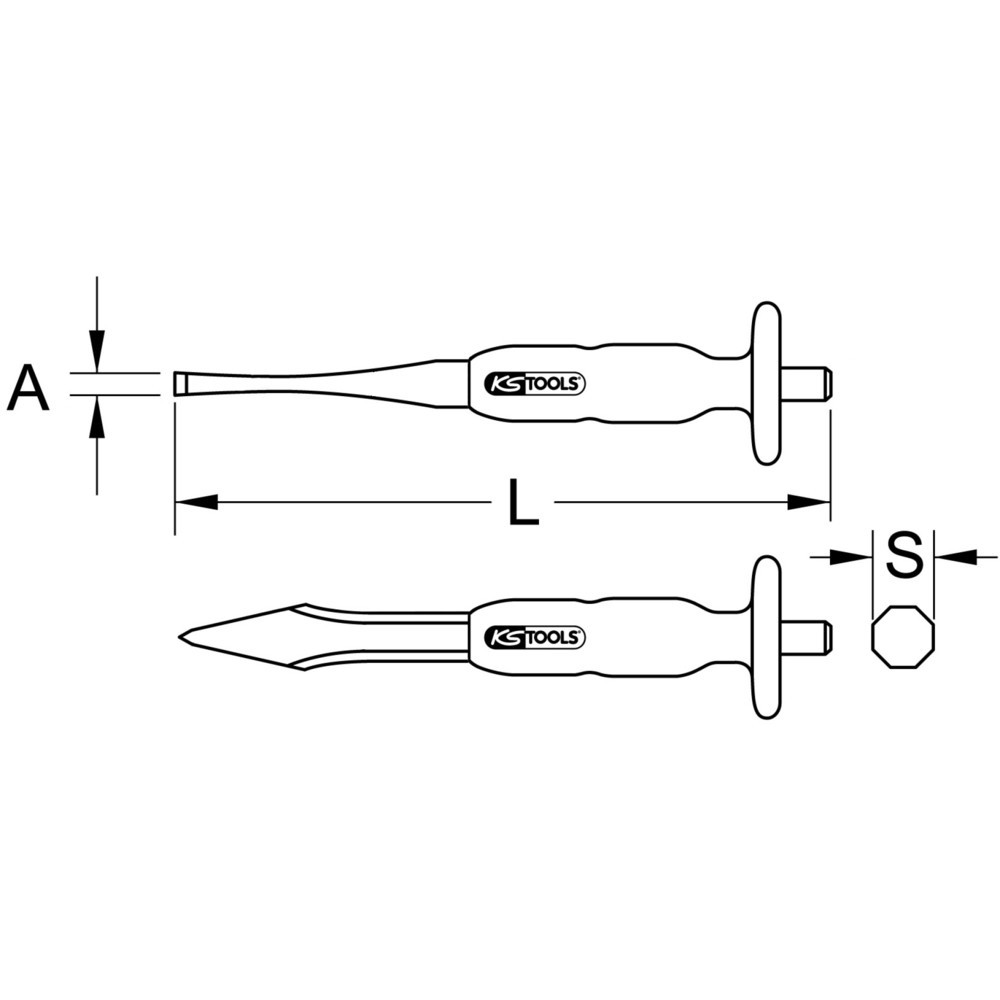 Produktabbildung Nr. 1: KS TOOLS Kreuzmeißel, 7 mm, 8-kant