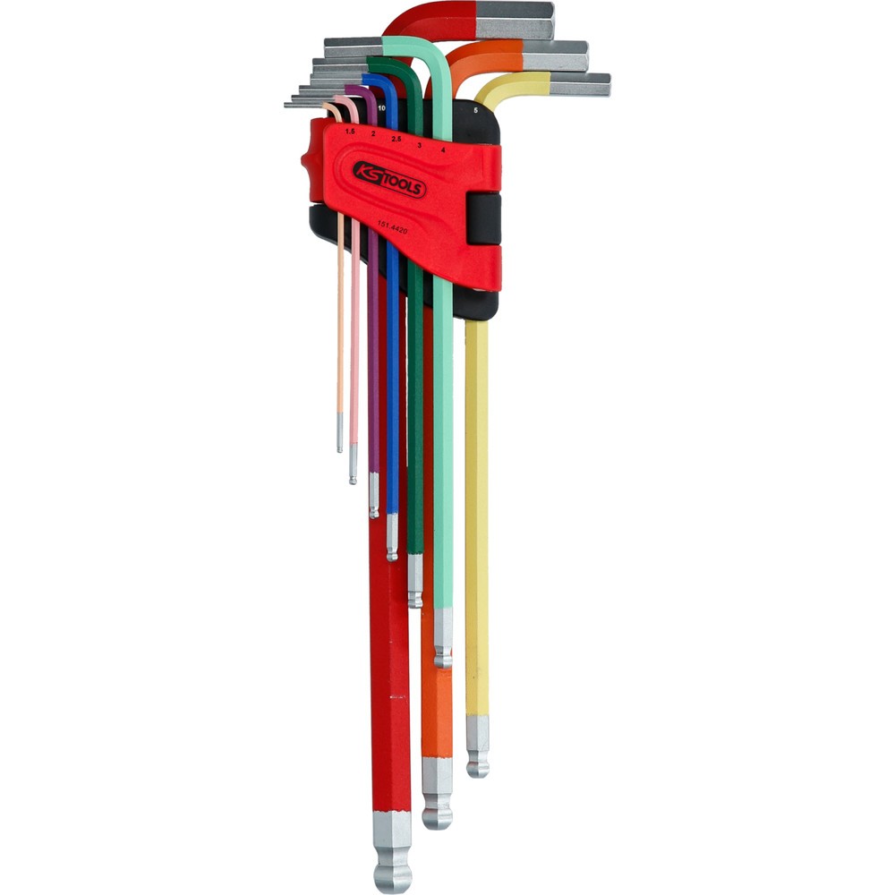 Produktabbildung Nr. 4: KS TOOLS Kugelkopf-Innensechskant-Winkelstiftschlüssel-Satz, extra lang, 9-tlg