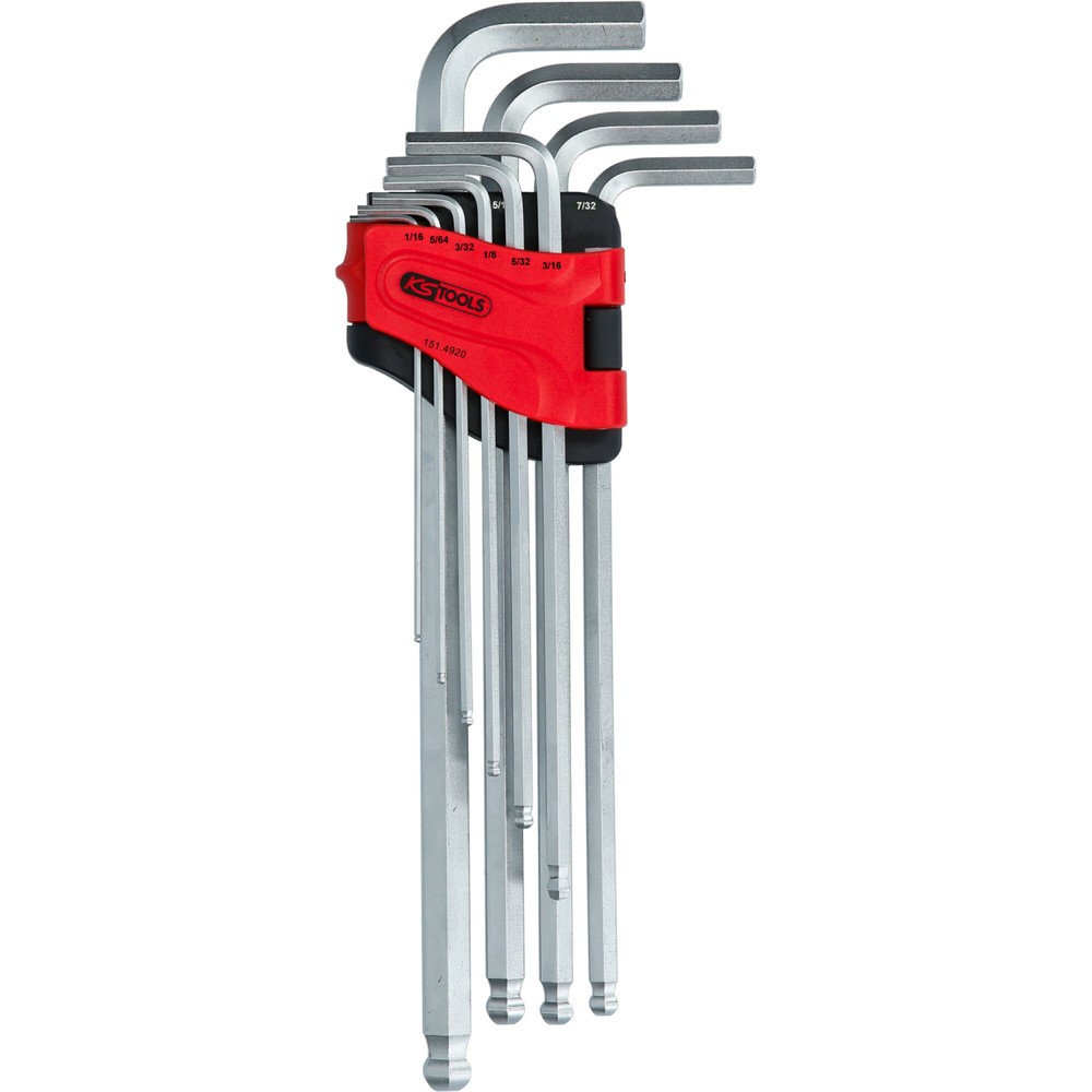 Produktabbildung Nr. 1: KS TOOLS Kugelkopf-Innensechskant-Winkelstiftschlüssel-Satz,XL,10-tlg, Zoll
