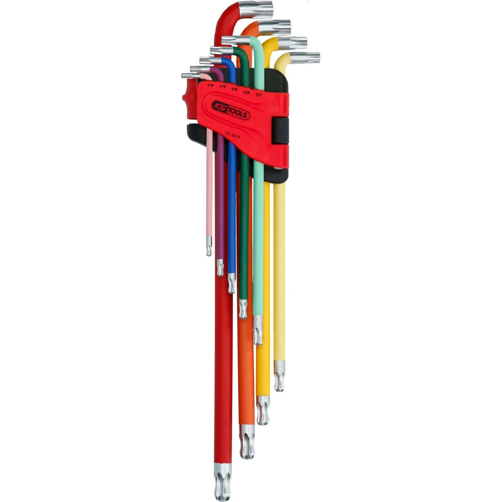 Produktabbildung: KS TOOLS Kugelkopf-Torx-Winkelstiftschlüssel-Satz, extra lang, 9-tlg