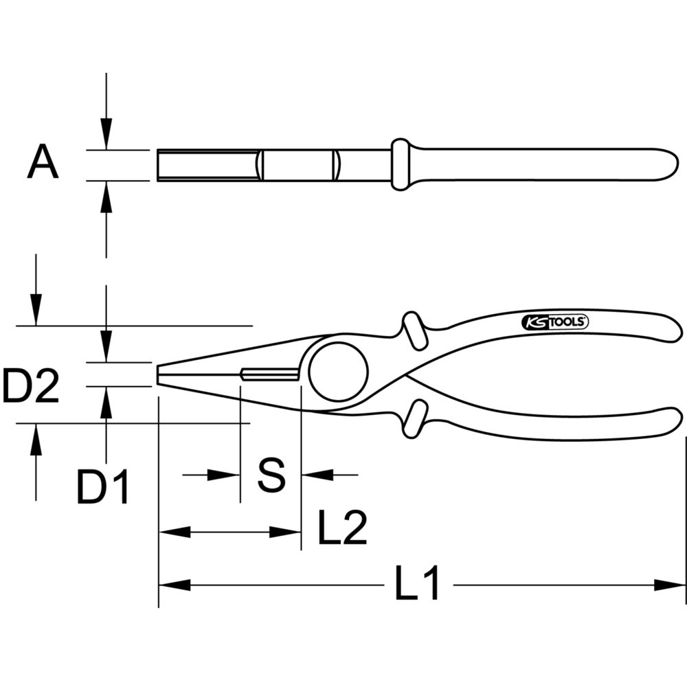 Produktabbildung Nr. 3: KS TOOLS Kunststoff-Kombizange mit Schutzisolierung, 225mm