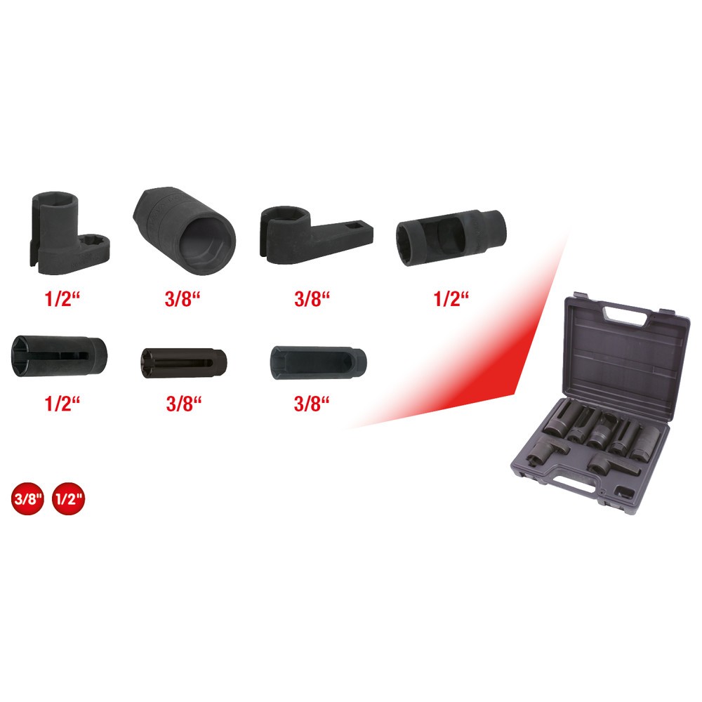 Produktabbildung Nr. 6: KS TOOLS 3/8"+1/2" Sensoren-Stecknuss-Satz, 7-tlg