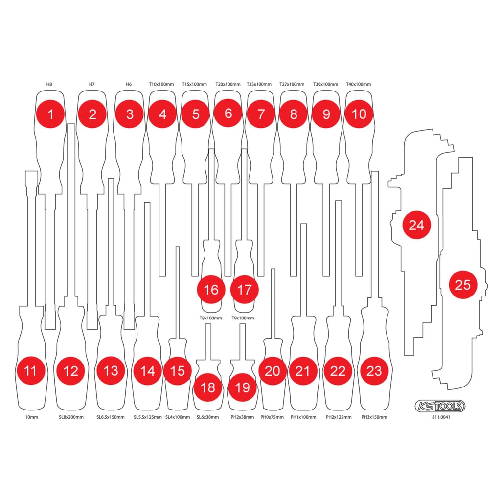 KS TOOLS Leere Schaumstoffeinlage zu 811.0041 Produktabbildung: KS TOOLS Leere Schaumstoffeinlage zu 811.0041