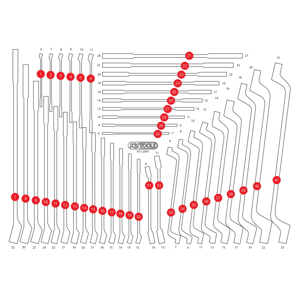 KS TOOLS Leere Schaumstoffeinlage zu 811.2041 Produktabbildung: KS TOOLS Leere Schaumstoffeinlage zu 811.2041