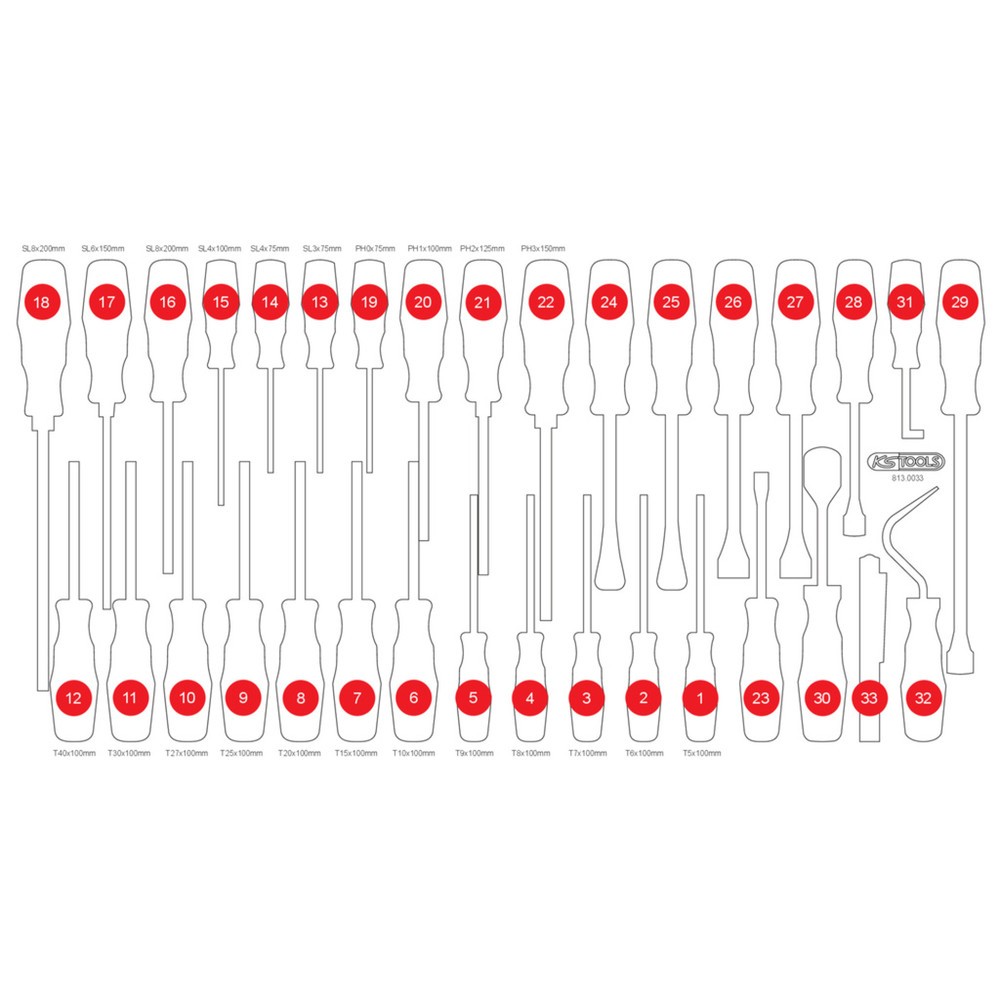 KS TOOLS Leere Schaumstoffeinlage zu 813.0033 Produktabbildung: KS TOOLS Leere Schaumstoffeinlage zu 813.0033