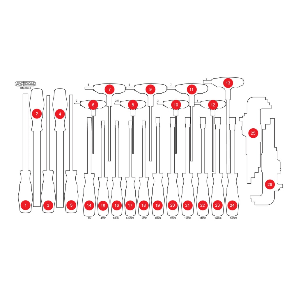 Produktabbildung: KS TOOLS Leere Schaumstoffeinlage zu 813.0042
