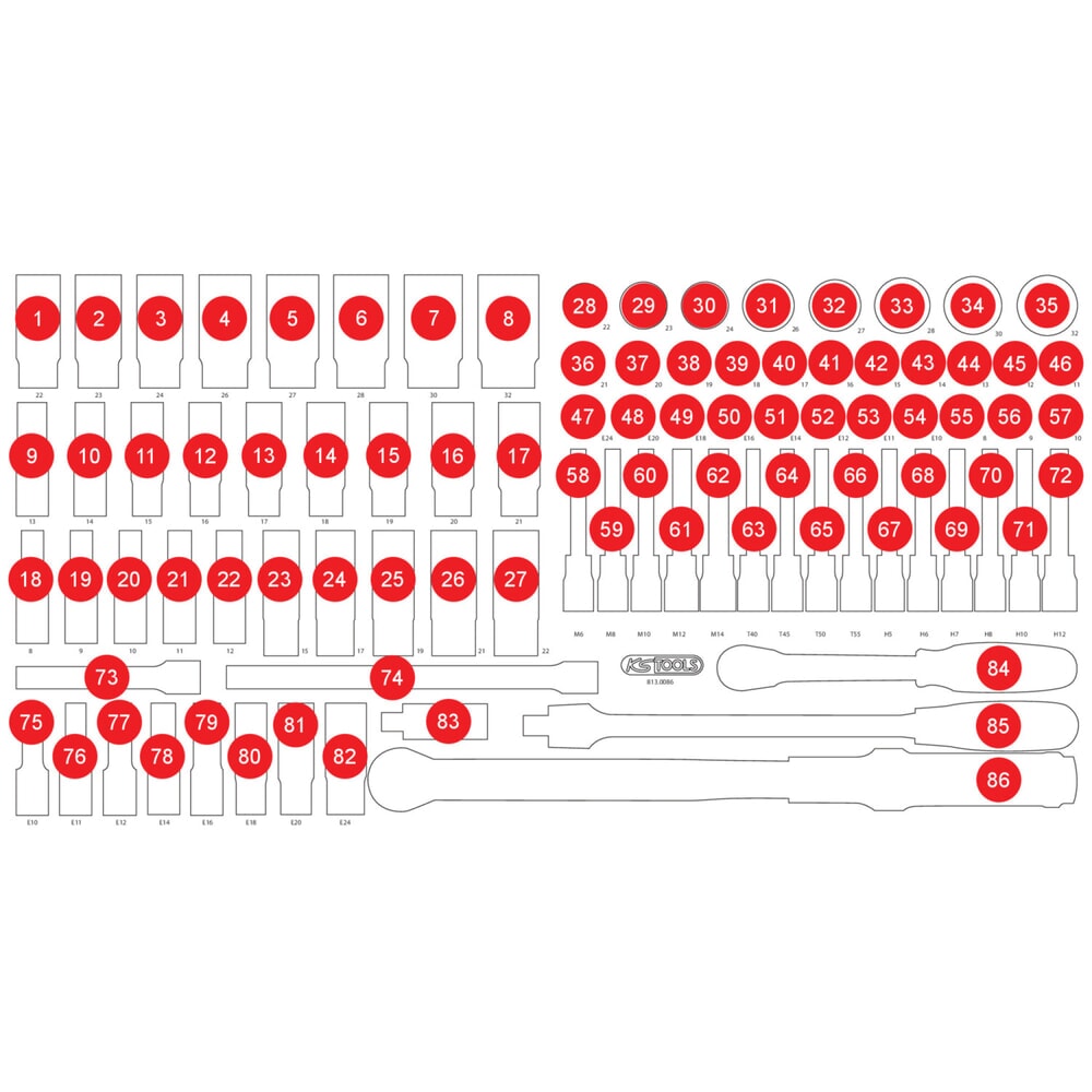 Produktabbildung: KS TOOLS Leere Schaumstoffeinlage zu 813.0086