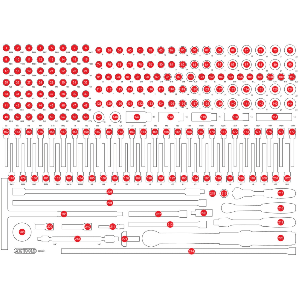Produktabbildung: KS TOOLS Leere Schaumstoffeinlage zu 821.0221