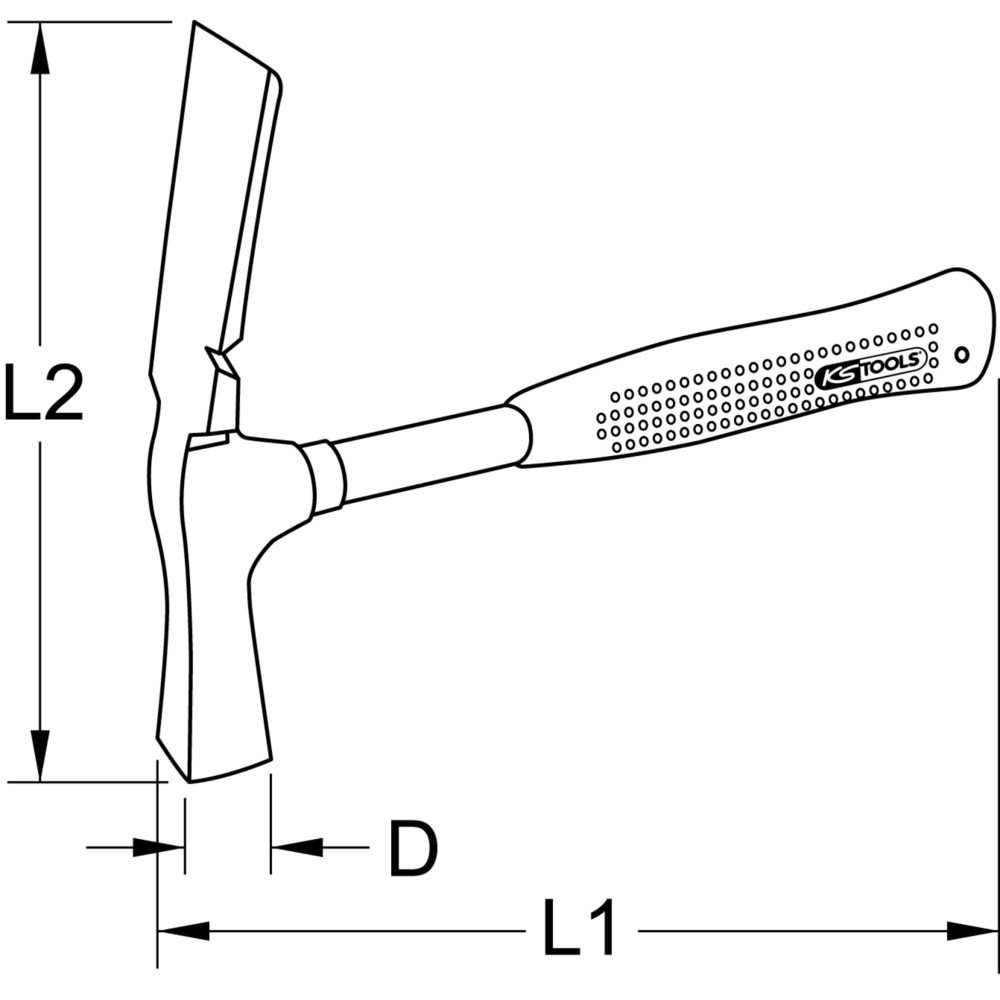 Produktabbildung Nr. 5: KS TOOLS Maurerhammer, Berliner Form, 600g
