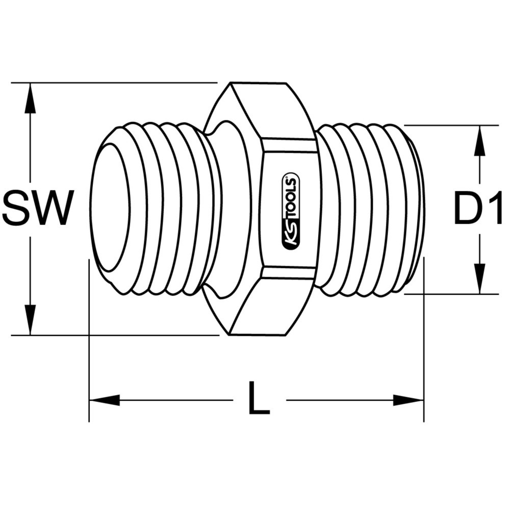Produktabbildung Nr. 2: KS TOOLS Messing-Reduziernippel, G1/2"AG