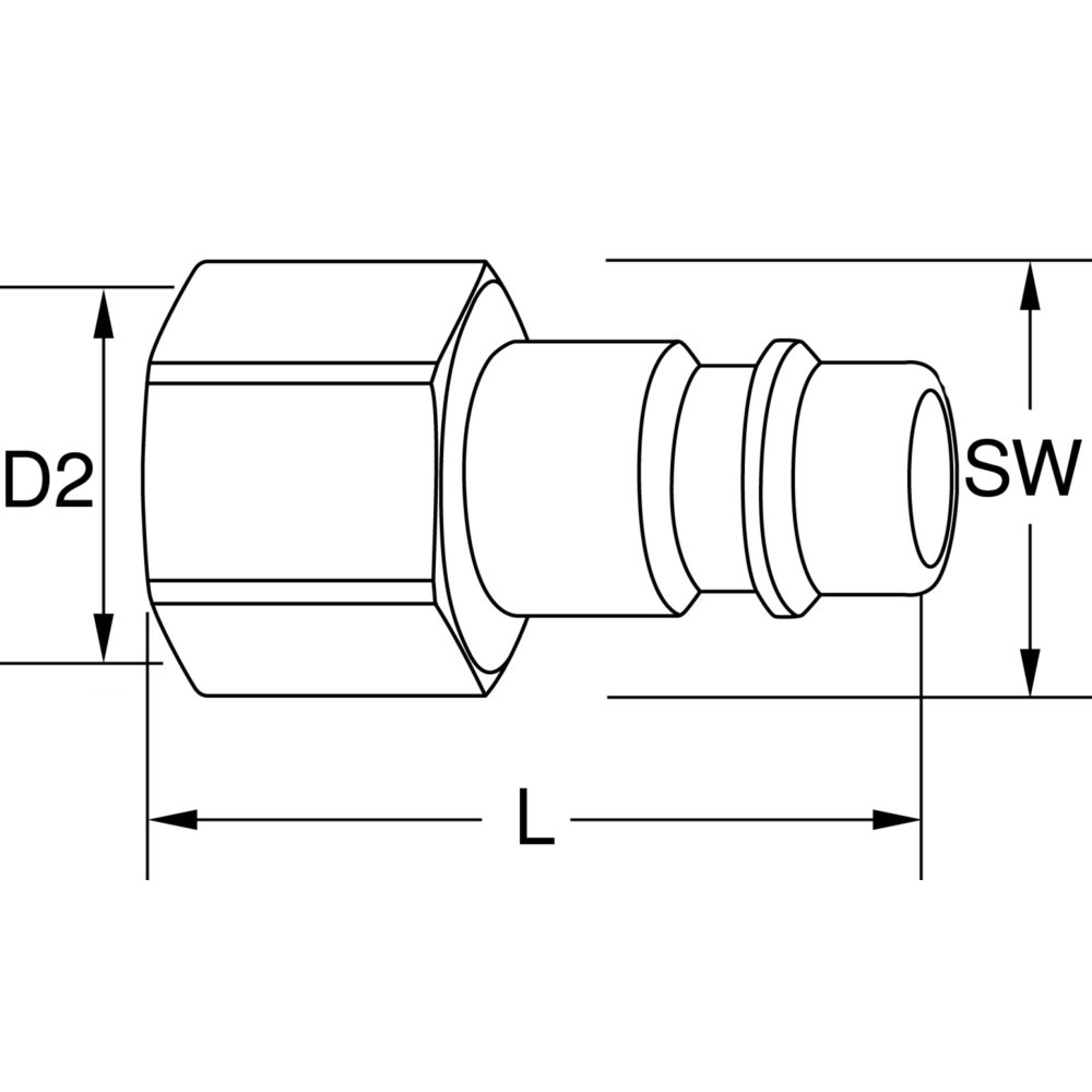 Produktabbildung Nr. 2: KS TOOLS Messing-Stecknippel mit Innengewinde,  G1/2"IG