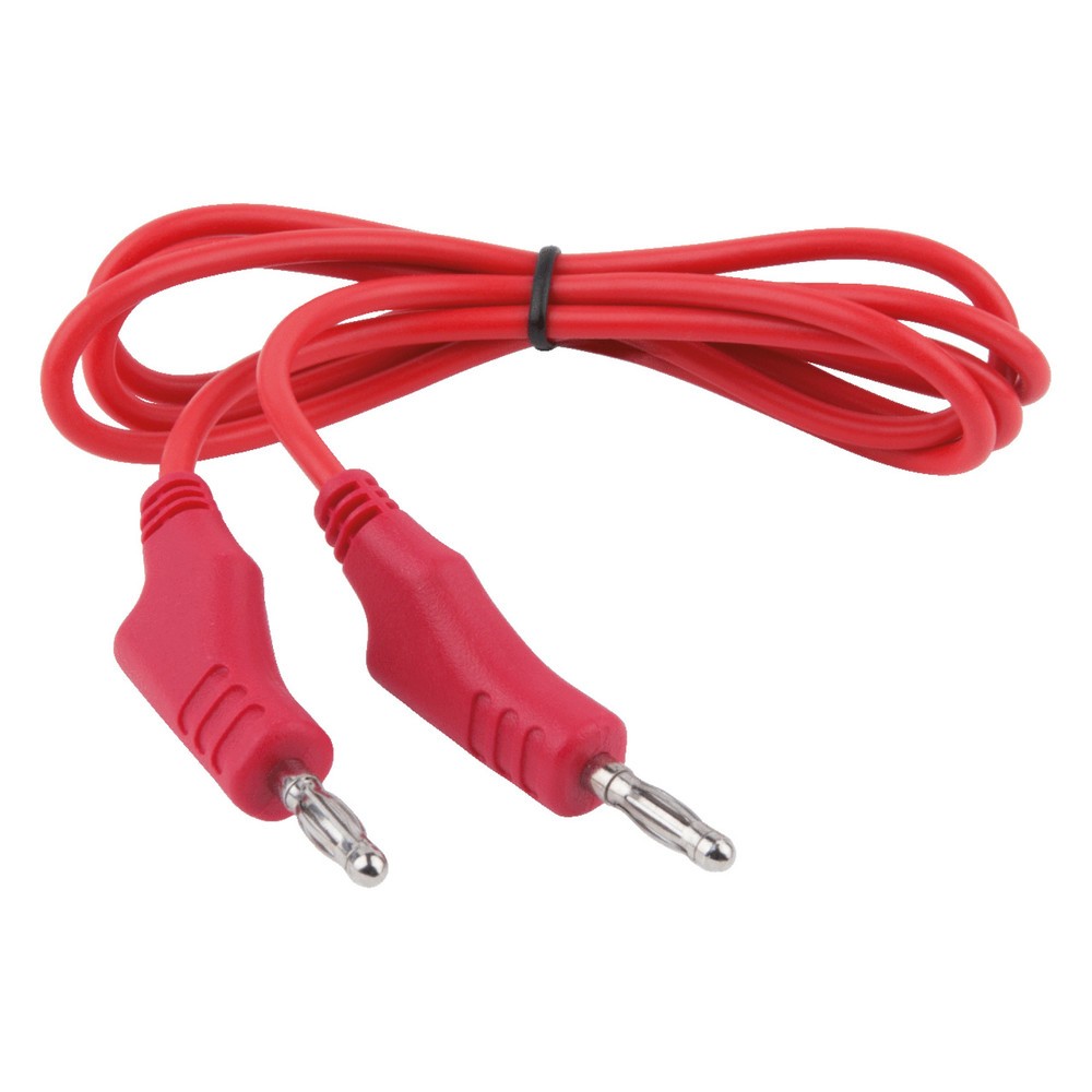 Produktabbildung: KS TOOLS Messleitungs-Verlängerung mit Doppel Stecker und zusätzlicher Buchse 1.100 mm (rot)