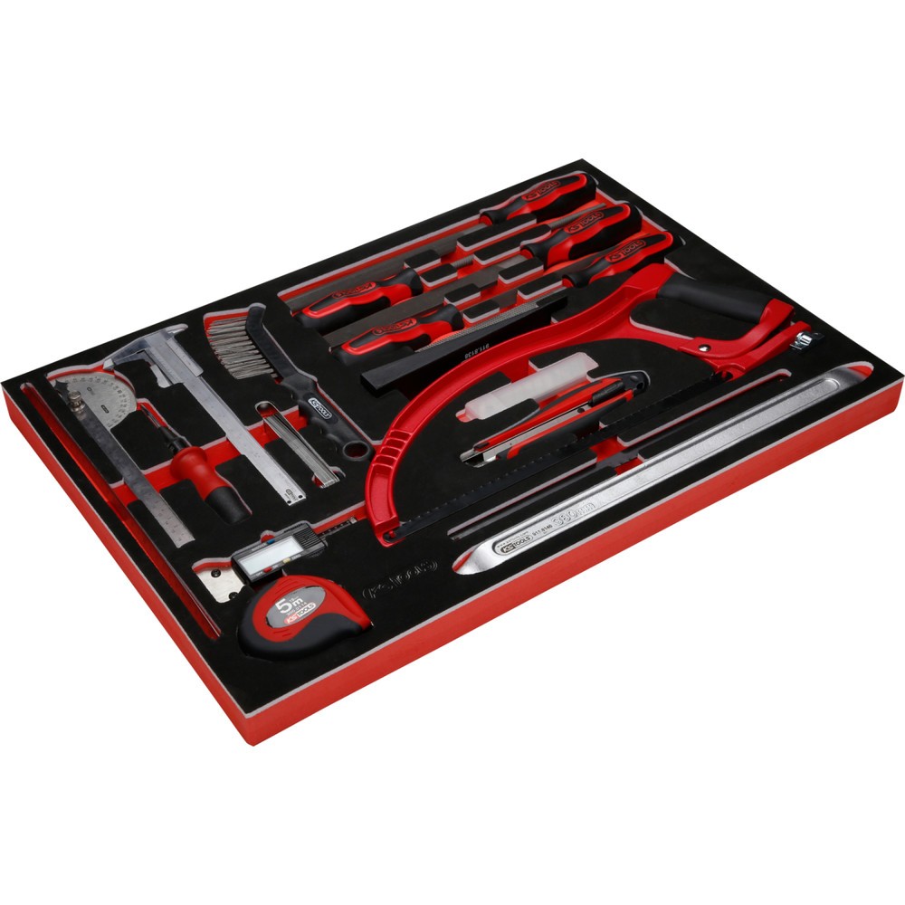 Produktabbildung Nr. 5: KS TOOLS Messwerkzeuge- / und Feilen-Satz in Schuamstoffeinlage, 28-tlg
