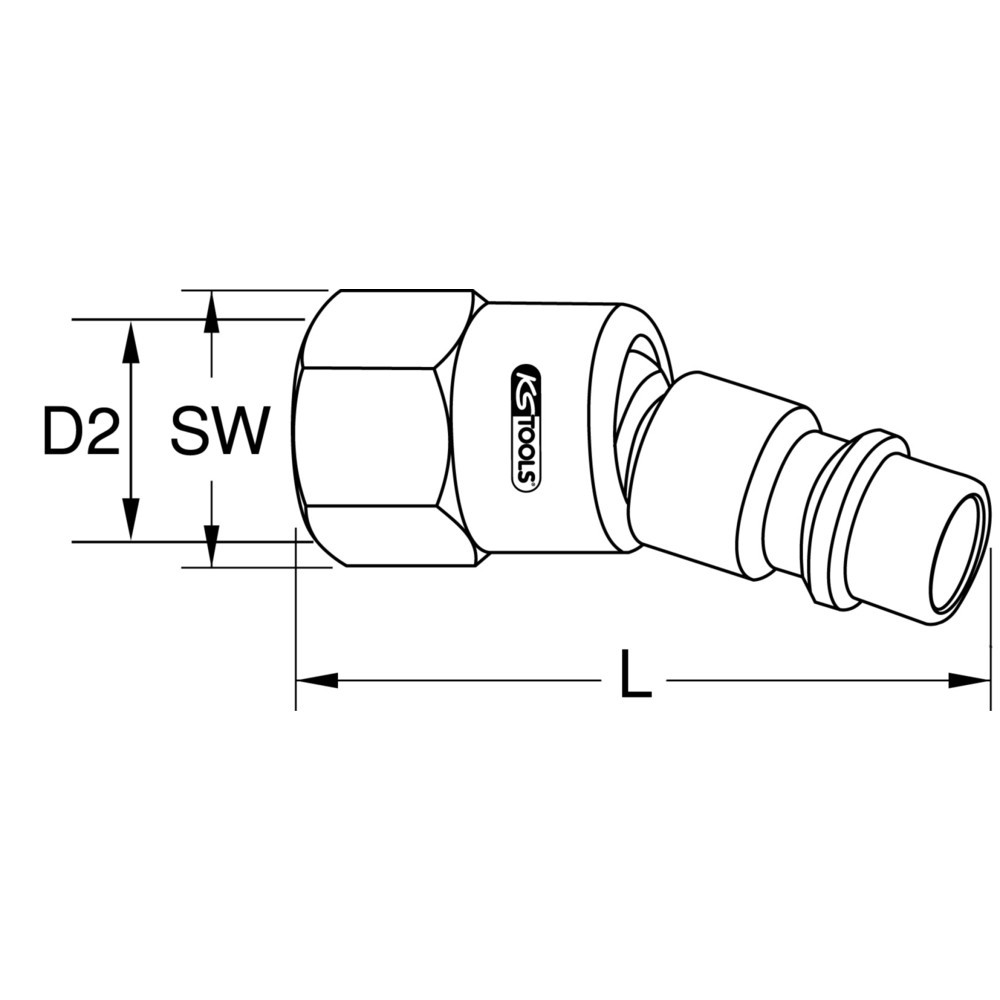 Produktabbildung Nr. 4: KS TOOLS 1/4'' Metall-Kugelgelenk-Stecknippel, 46mm