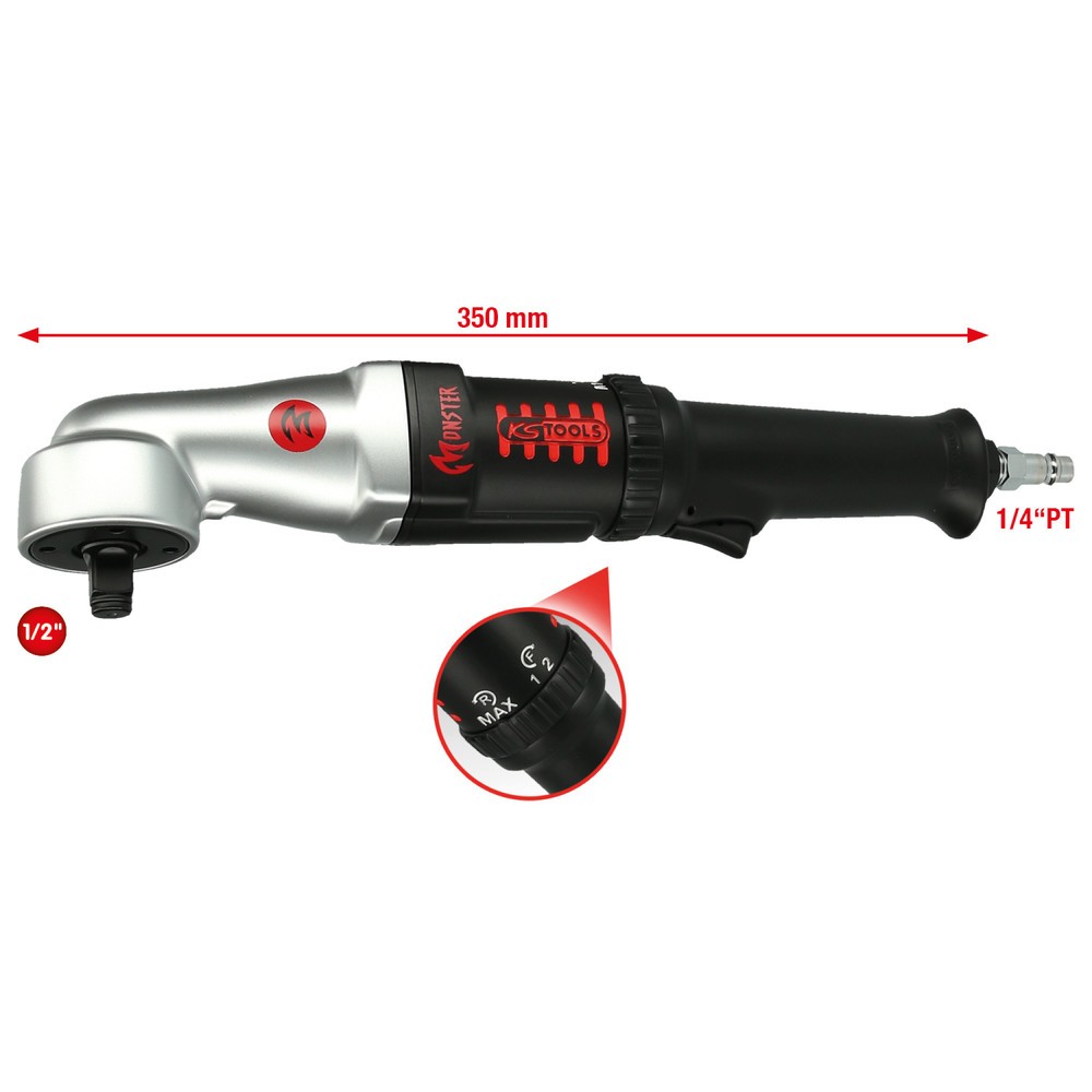 Produktabbildung: KS TOOLS 1/2" MONSTER Hochleistungs-Druckluft-Winkel-Schlagschrauber, 271 Nm