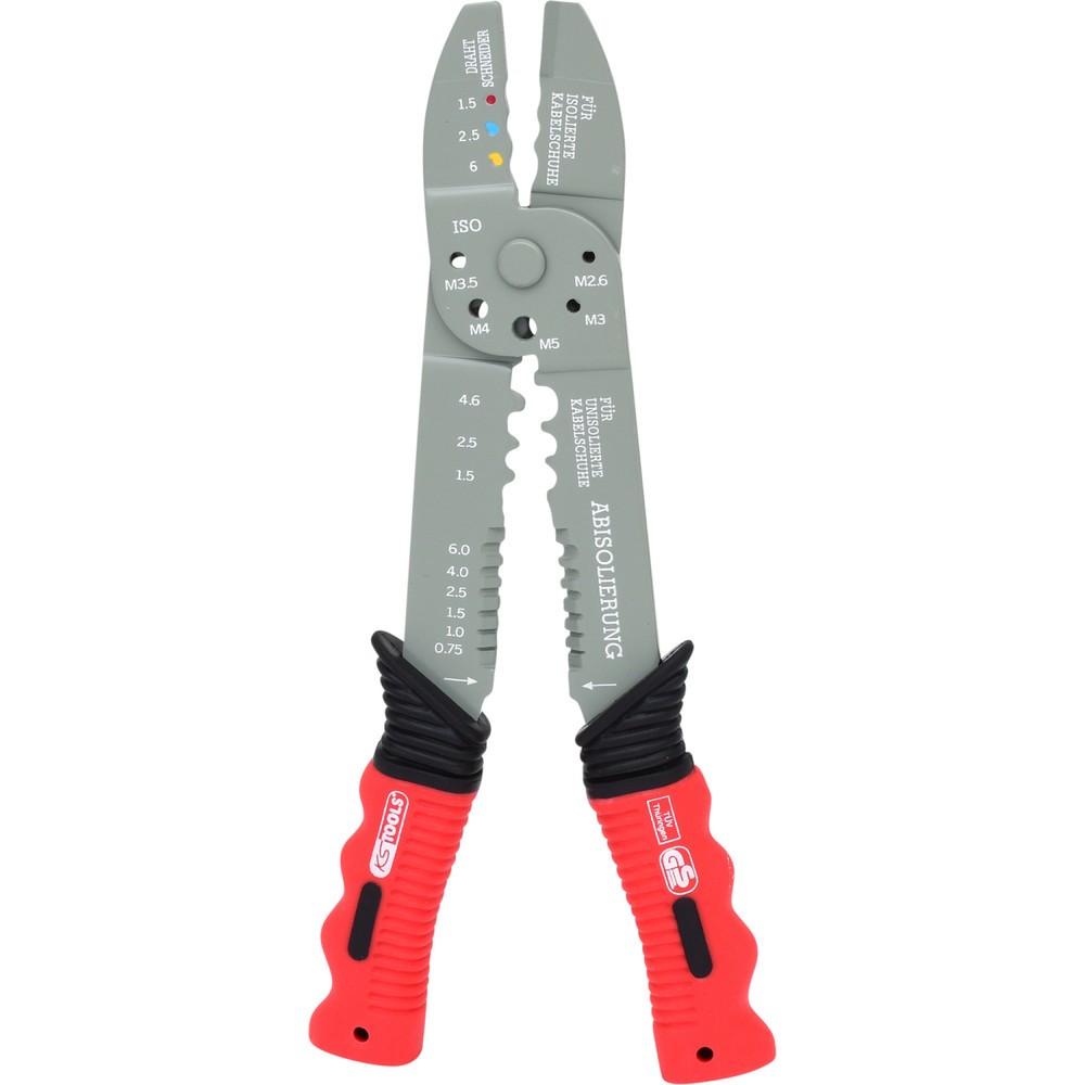 Produktabbildung Nr. 1: KS TOOLS Multifunktions-Crimpzange für isolierte und unisolierte Kabelschuhe, 220mm