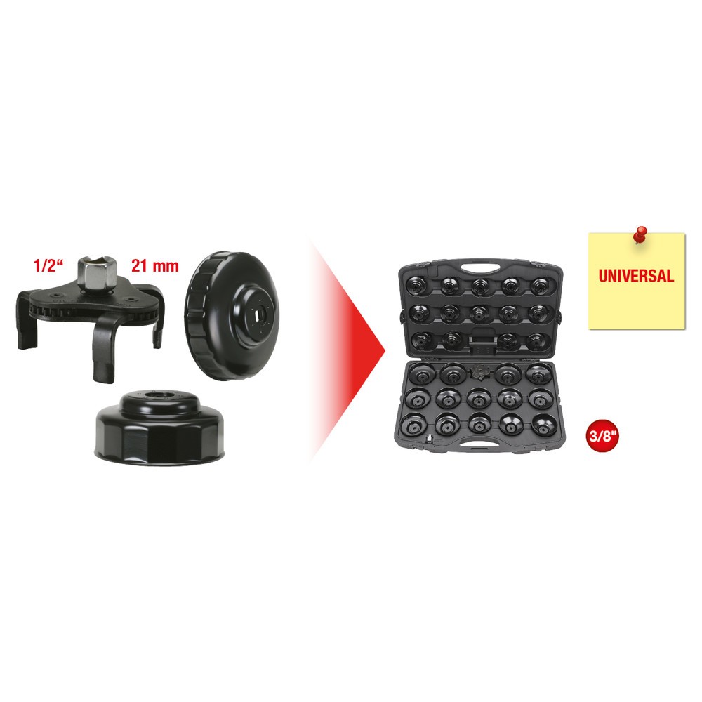 Produktabbildung Nr. 3: KS TOOLS 3/8" Ölfilterschlüssel-Satz, 30-tlg