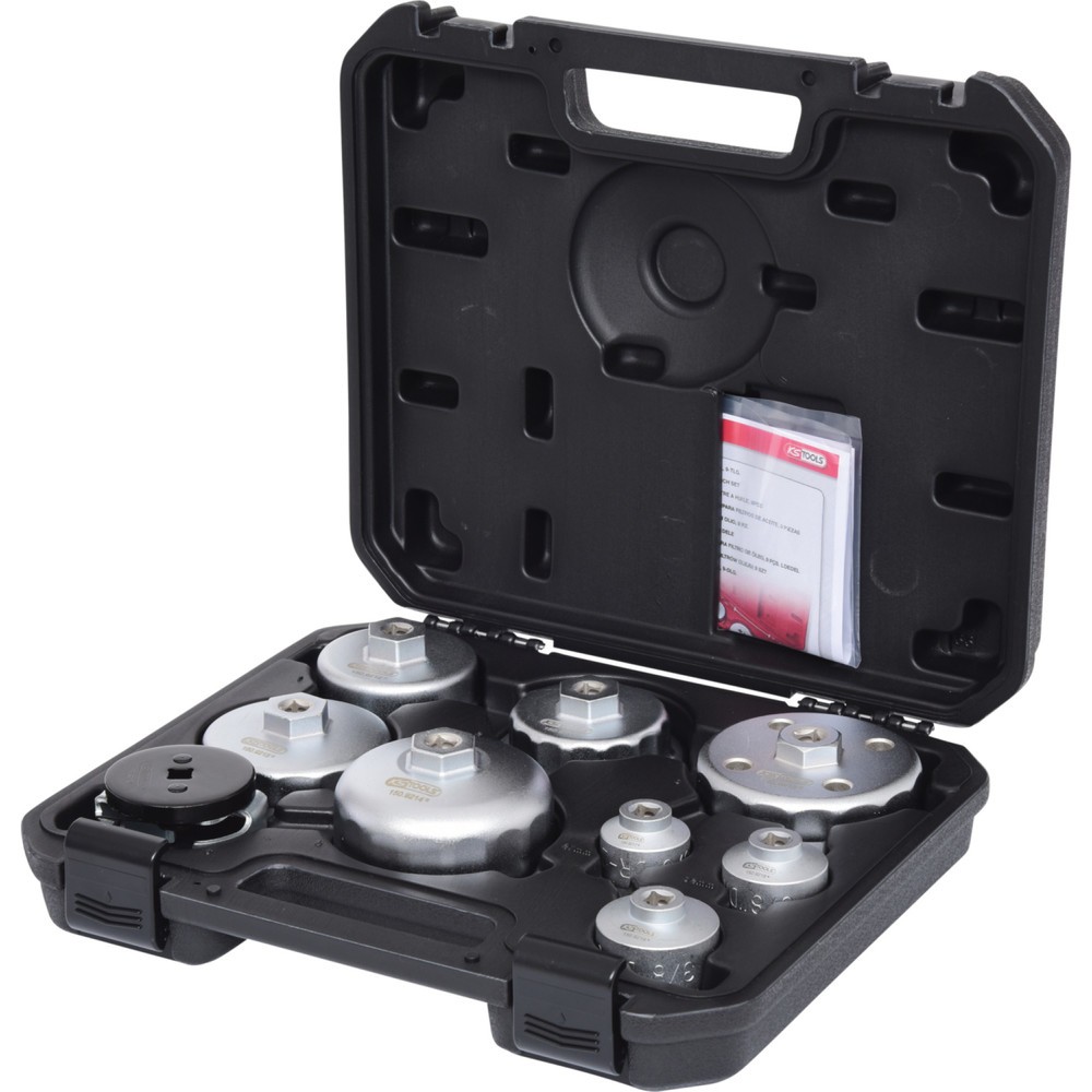 Produktabbildung Nr. 1: KS TOOLS Öldienstschlüssel-Satz für Ölfilter- und Filtergehäusedeckel, 9-tlg
