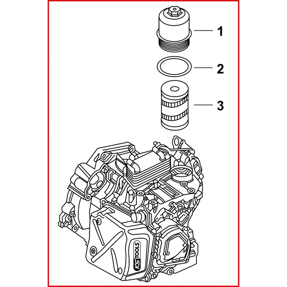 Produktabbildung Nr. 2: KS TOOLS 1/2" Ölfilterschlüssel für DSG-Getriebeölwechsel für Common-Rail-Motoren, kurz, 24mm
