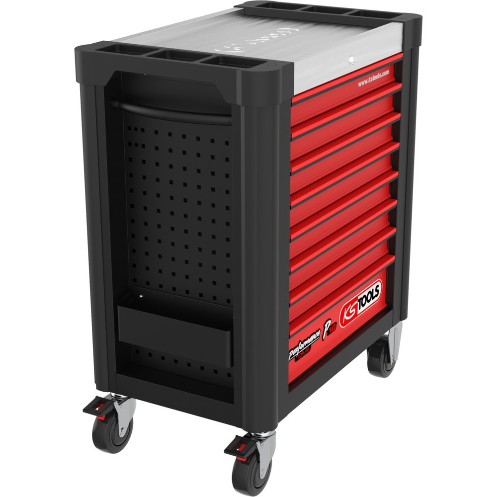 Produktabbildung Nr. 10: KS TOOLS PERFORMANCEplus P10 SCHWARZ/ROT Werkstattwagen mit 8 Schubladen
