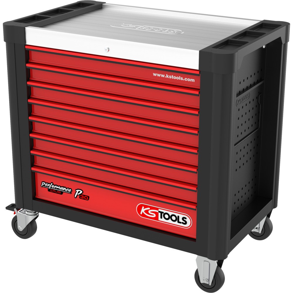 Produktabbildung Nr. 1: KS TOOLS PERFORMANCEplus P30 SCHWARZ/ROT Werkstattwagen mit 8 Schubladen