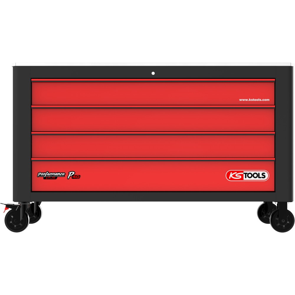 Produktabbildung Nr. 8: KS TOOLS PERFORMANCEplus P40 SCHWARZ/ROT Werkstattwagen mit 4 Schubladen