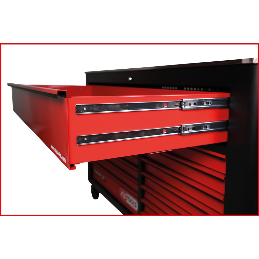 Produktabbildung Nr. 6: KS TOOLS PERFORMANCEplus P45 SCHWARZ/ROT Werkstattwagen mit 14 Schubladen