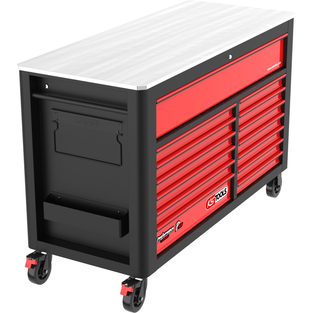 Produktabbildung Nr. 11: KS TOOLS PERFORMANCEplus P45 SCHWARZ/ROT Werkstattwagen mit 14 Schubladen