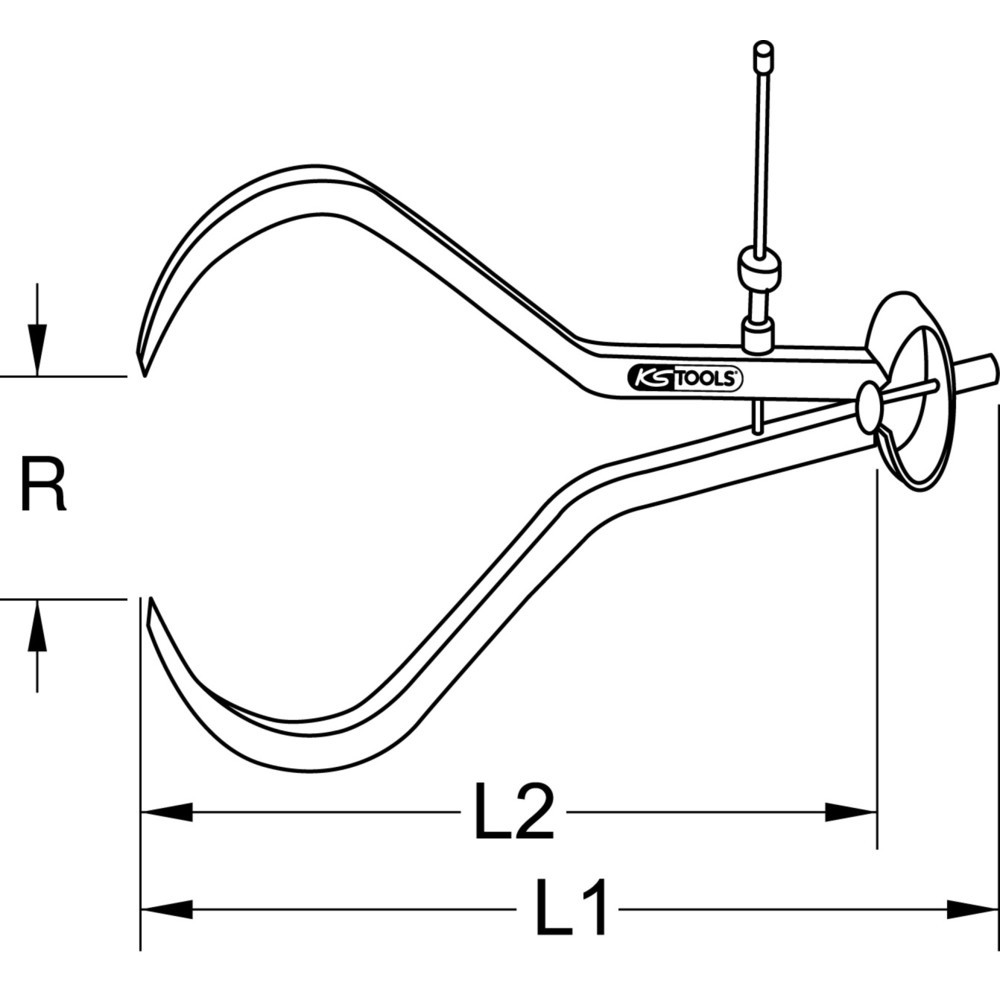 Produktabbildung Nr. 1: KS TOOLS Präzisions-Feder-Greifzirkel-Außentaster, 235mm