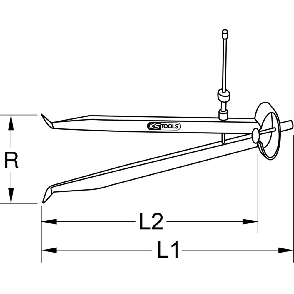 Produktabbildung Nr. 1: KS TOOLS Präzisions-Feder-Lochzirkel-Innentaster, 144mm