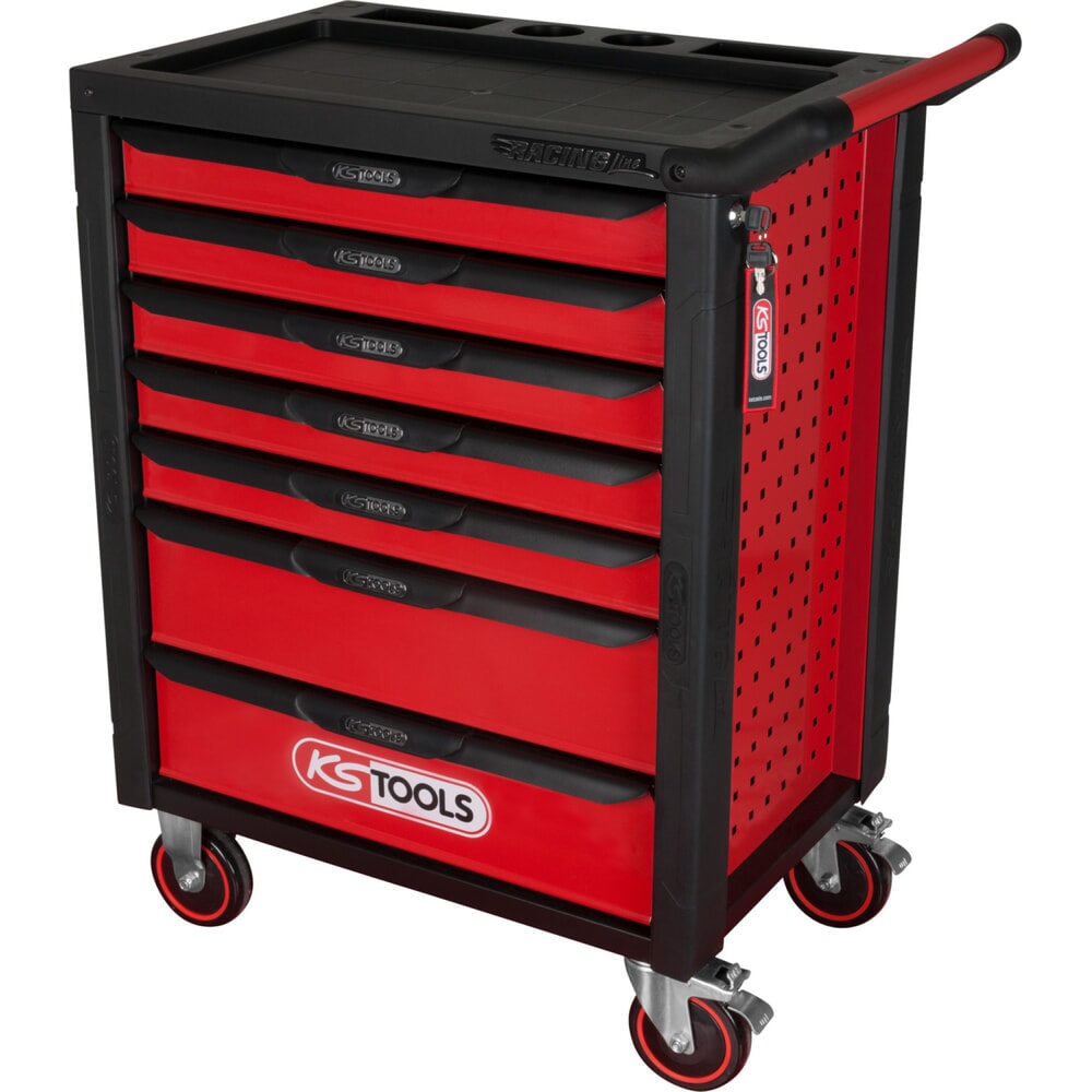 Produktabbildung Nr. 1: KS TOOLS RACINGline SCHWARZ/ROT Werkstattwagen mit 7 Schubladen