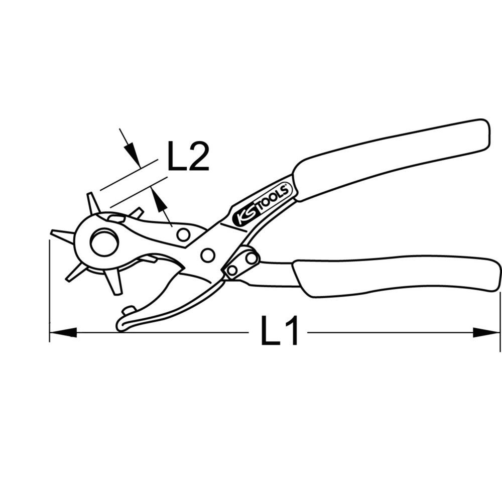 Produktabbildung Nr. 1: KS TOOLS Revolverloch- und Ösenzange, 220mm