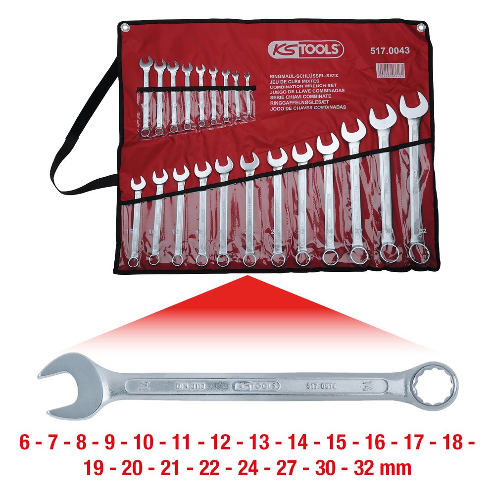 Produktabbildung Nr. 5: KS TOOLS Ringmaulschlüssel-Satz, abgewinkelt, 21-tlg 6-32mm