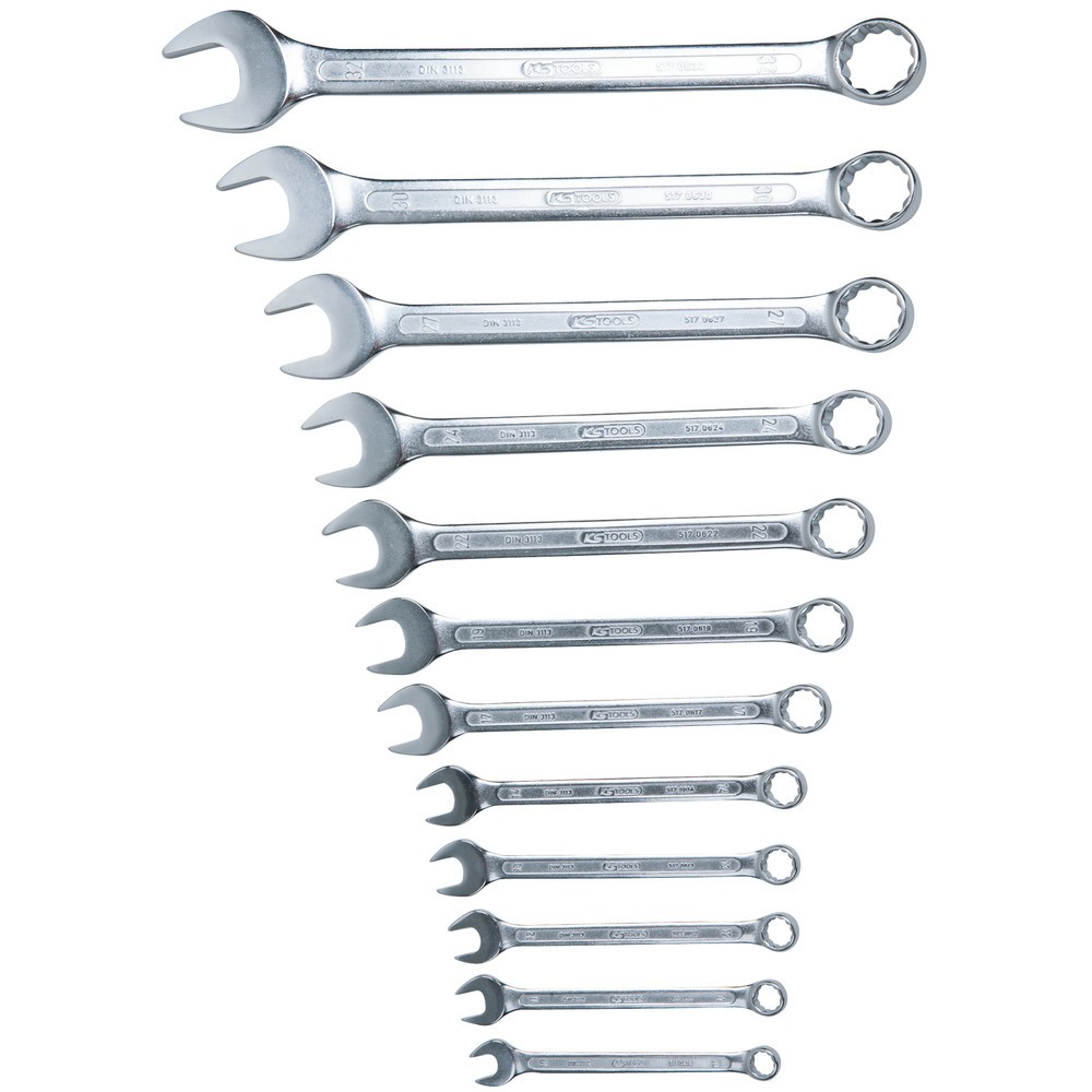 Produktabbildung: KS TOOLS Ringmaulschlüssel-Satz, abgewinkelt, 12-tlg 10-32mm