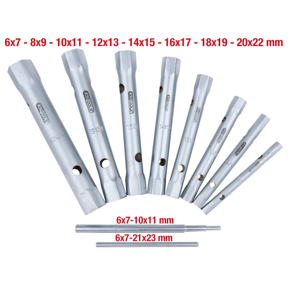 Produktabbildung Nr. 2: KS TOOLS Rohrsteckschlüssel-Satz, 10-tlg, 6x7-20x22mm