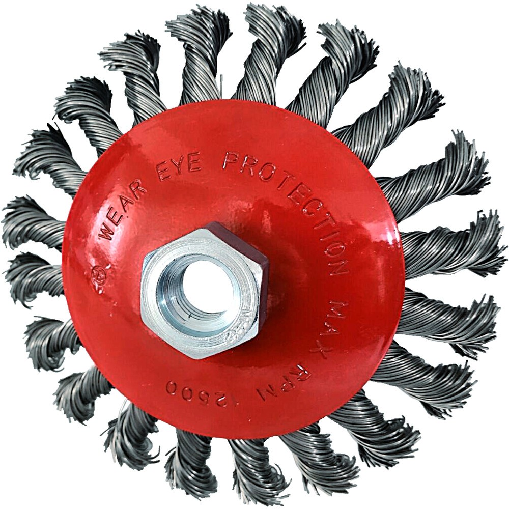 Produktabbildung Nr. 5: KS TOOLS Rostfreie Kegelform-Stahldrahtrundbürste, 0,5mm, Ø 115mm