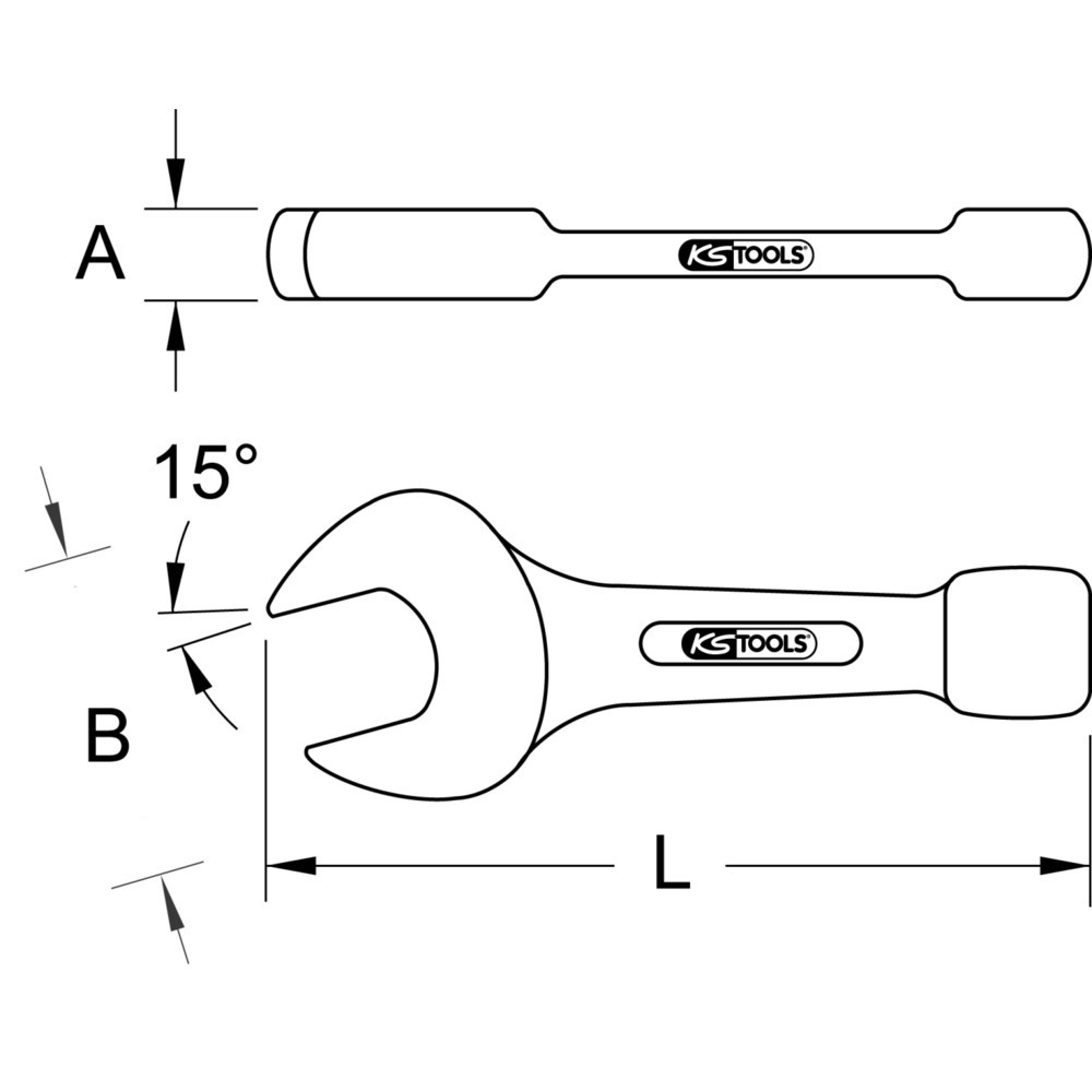 Produktabbildung Nr. 2: KS TOOLS Schlag-Maulschlüssel, 1.1/2"