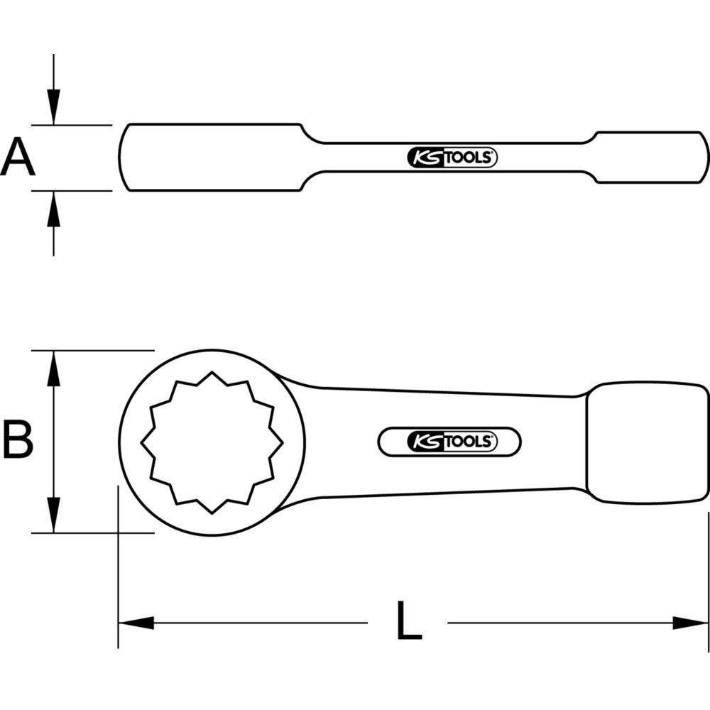 Produktabbildung Nr. 1: KS TOOLS Schlag-Ringschlüssel, tief, 110mm