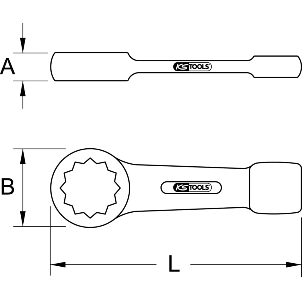 Produktabbildung: KS TOOLS Schlag-Ringschlüssel, 22mm