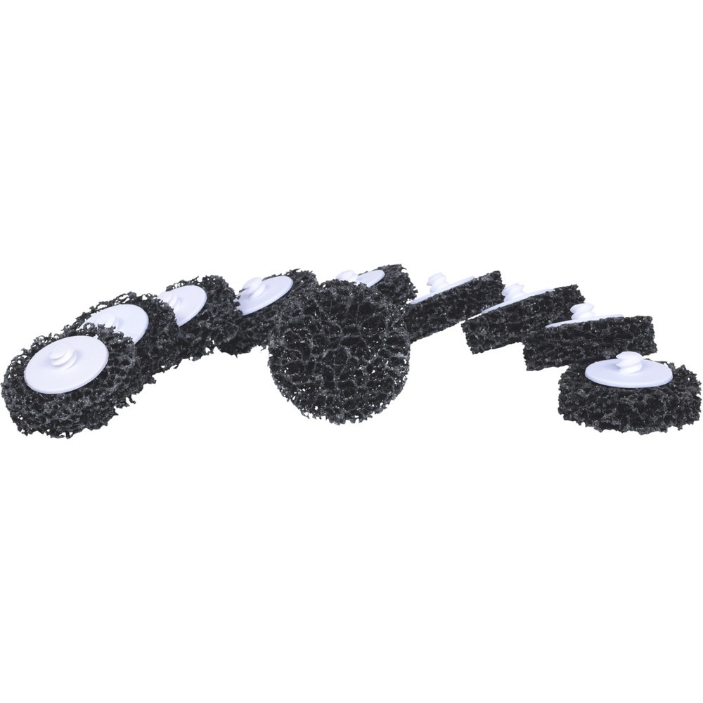Produktabbildung Nr. 2: KS TOOLS Ersatz-Schleifpads, Ø50mm, Strip Rad schwarz, 10er Pack
